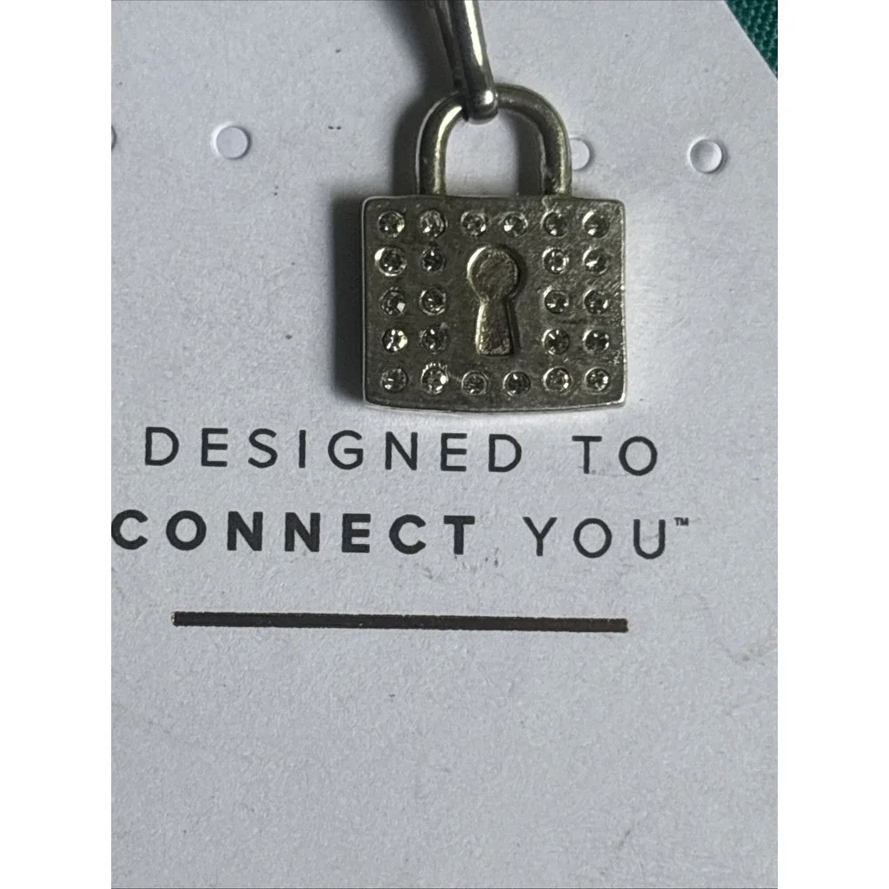 Alex & Ani 925 Sterling Silver Lock Slider Silver Tone Charm Pendant 1/3